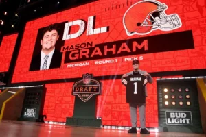 image of mason graham during the 2025 nfl draft